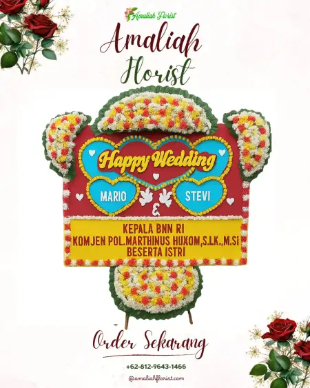Papan Bunga Pernikahan Mertak
